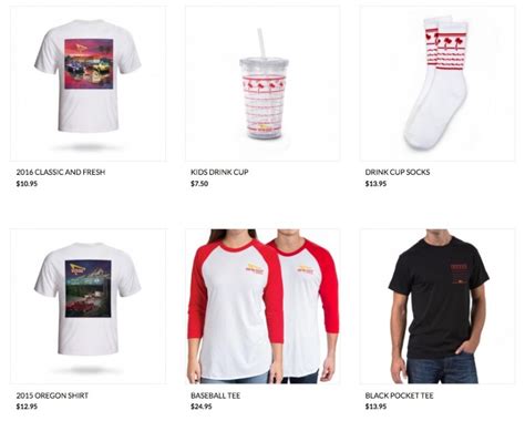 In n out merch - 1051 W. Sunset Rd. Henderson, NV 89014. 111.55 miles away. Drive-thru and Dine-in Seating Available. Today's hours: 10:30 a.m. - 1:00 a.m. In-N-Out Burger Restaurant located in Washington City, UT. Serving the highest quality burgers, fries …